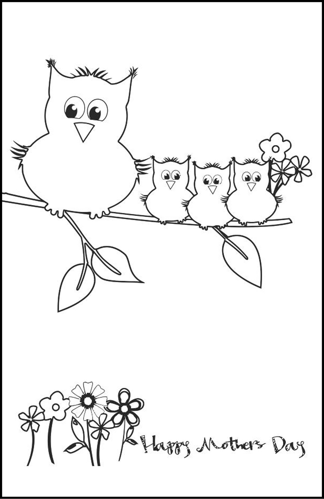 Fantail Digital Art FREE Printable Colouring card for Mothers Day!