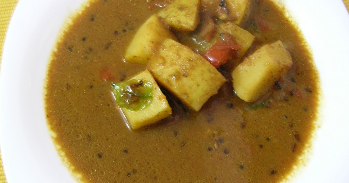 Potatoes In Roasted Coriander Seed Gravy (Aloo Masala Curry)