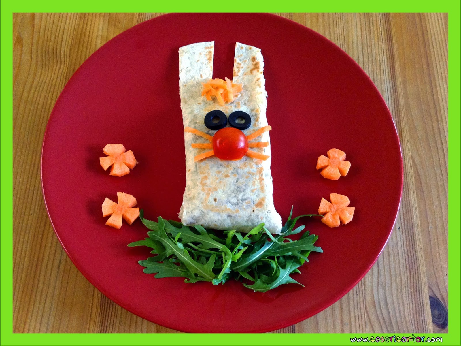 cosericantar creative homemade food EASTER BUNNY BURRITO / VEGAN FRIENDLY (TAPA EASTER SPECIAL)