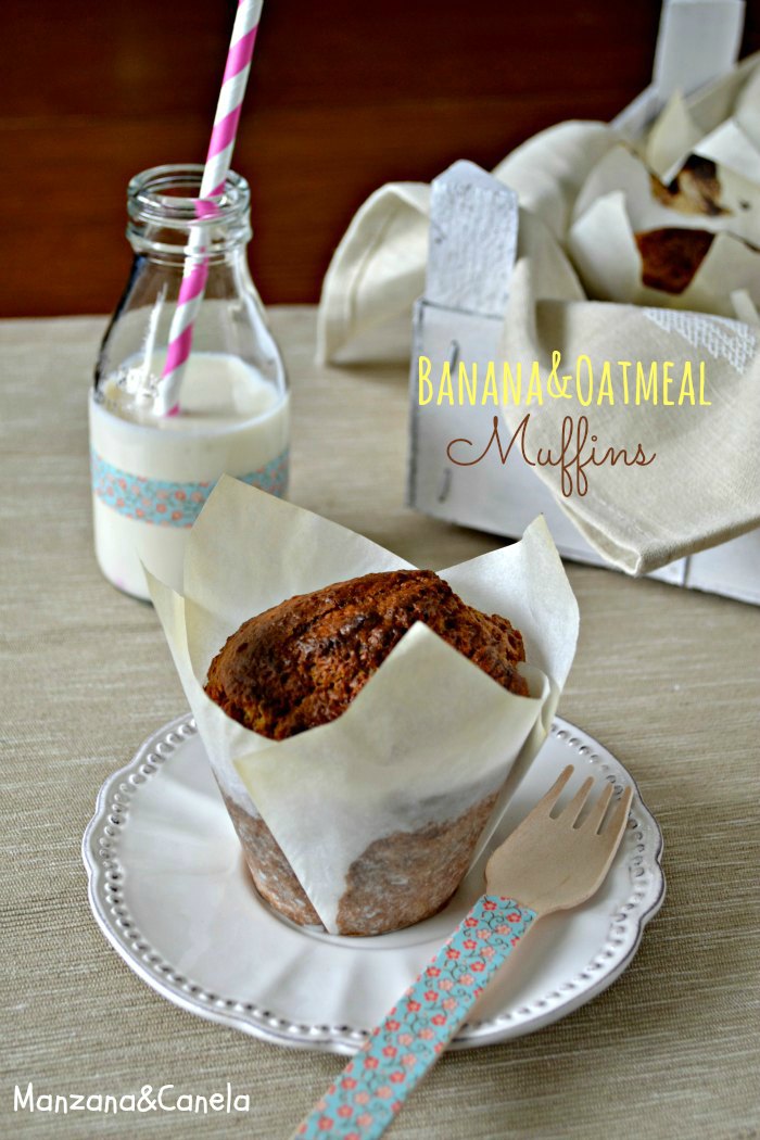 Manzana&Canela Muffins de plátano y avena, sanos y deliciosos.