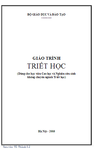 Download: Giáo trình triết học (Dành cho cao học) - Bộ giáo dục và đào tạo