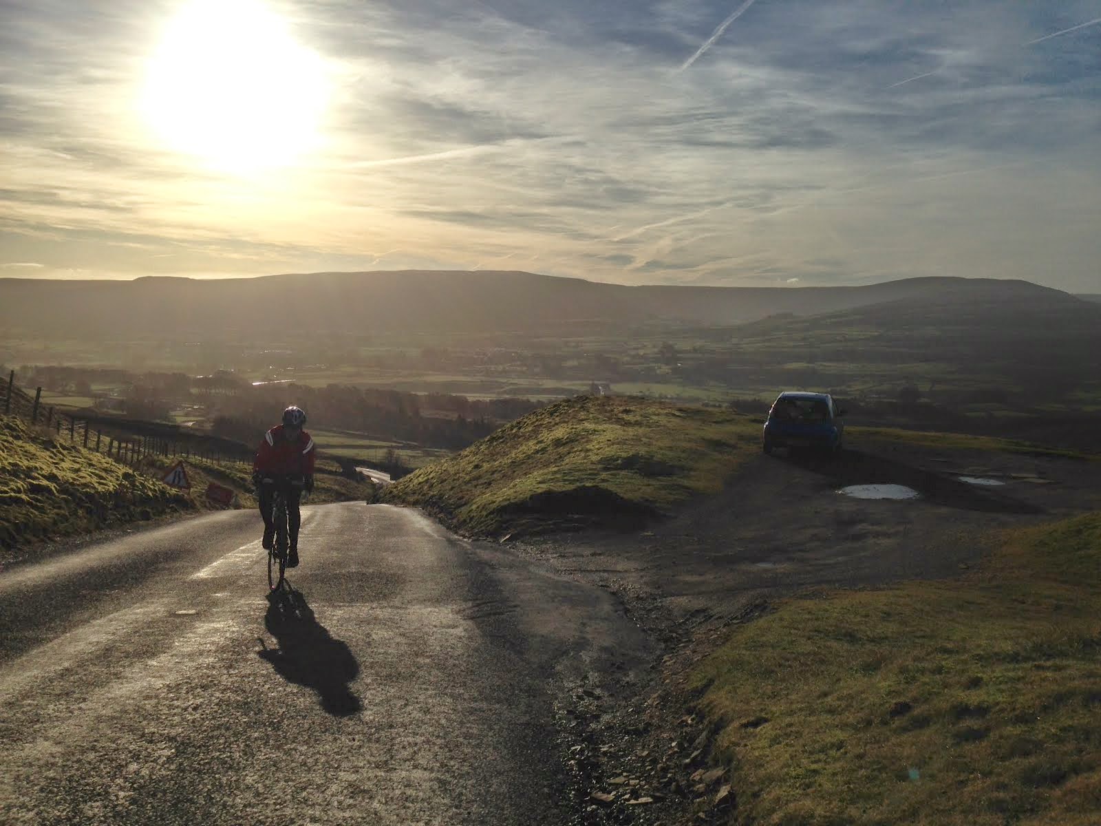 This is me, suffering while cycling up Buttertubs, in Yorkshire!