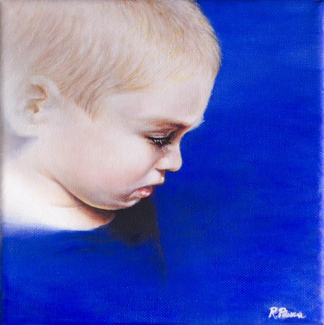 Portrait of Damiano, small scale oil painting on canvas