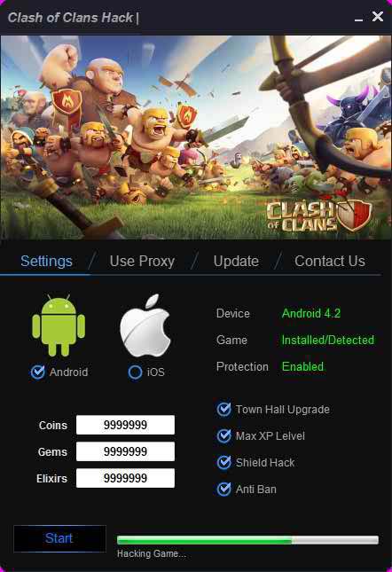 clash of clans hacked server ios