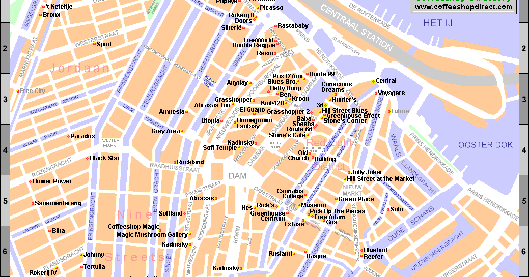 Amsterdam Coffee Shop Map