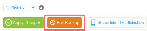 full backup button