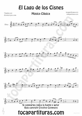 Tubepartitura Swan Lake by Tchaikovski Sheet Music for Oboe Swan Lake for Oboe Music Score Classical Music
