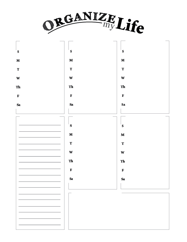 how to organize your life printables