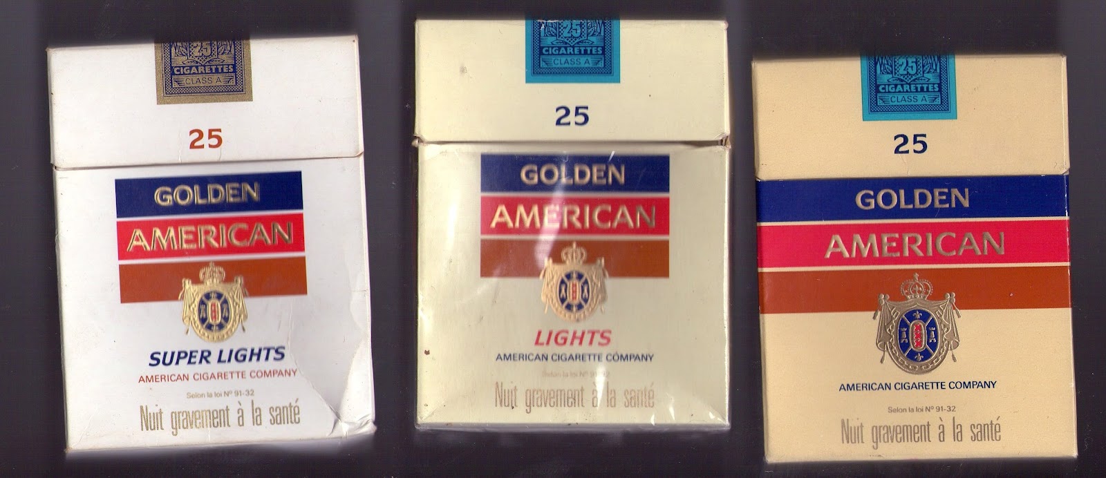 Ma Collection de paquets de cigarettes GOLDEN AMERICAN
