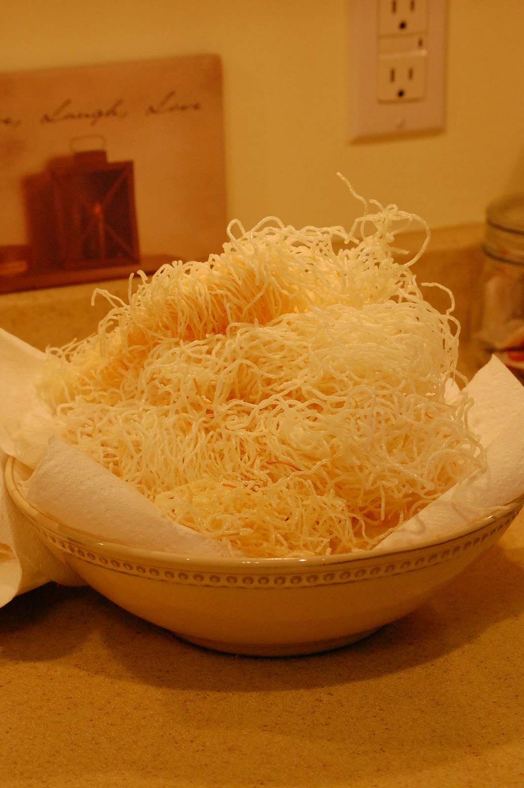 Pots on the Stove Ginger Chicken over Puffed Rice Noodles