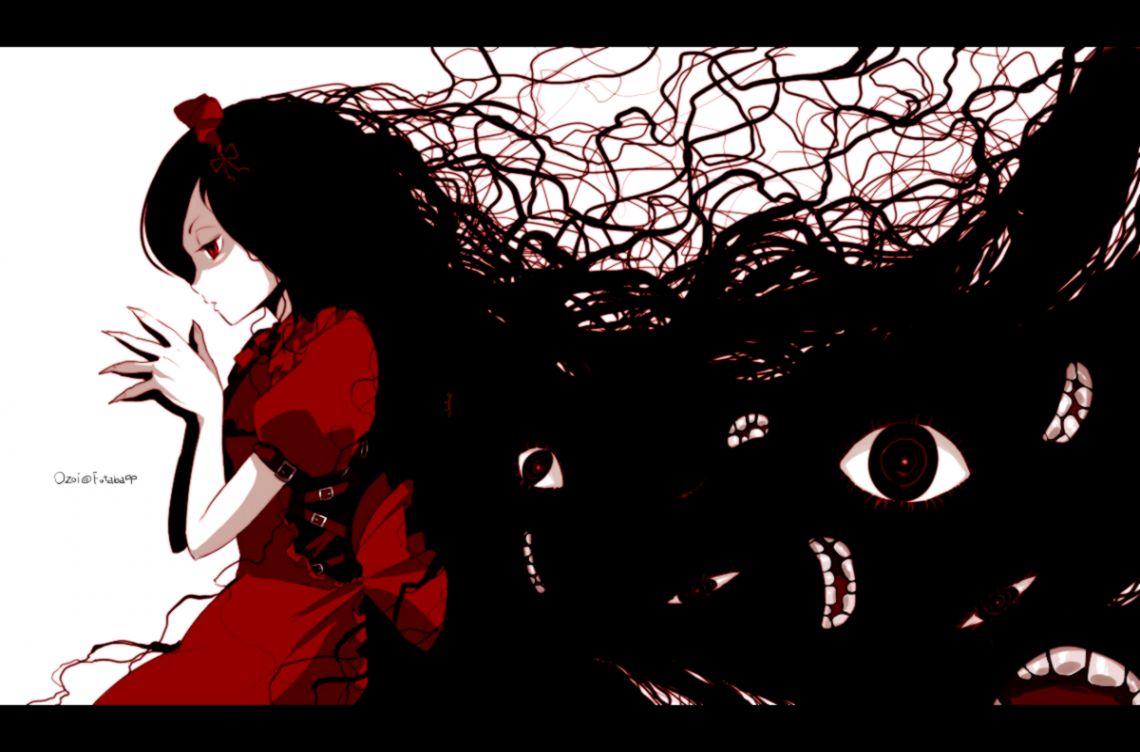 Group of black hair long hair nijiura maids oso ozoi red eyes Group of black hair long hair nijiura maids oso ozoi red eyes