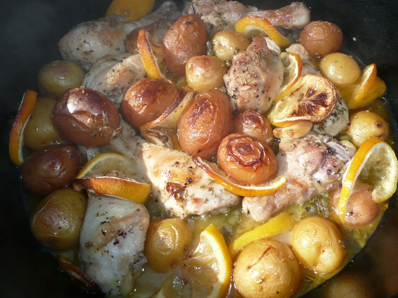Everyday Dutch Oven LemonRosemaryGarlic Chicken and Potatoes