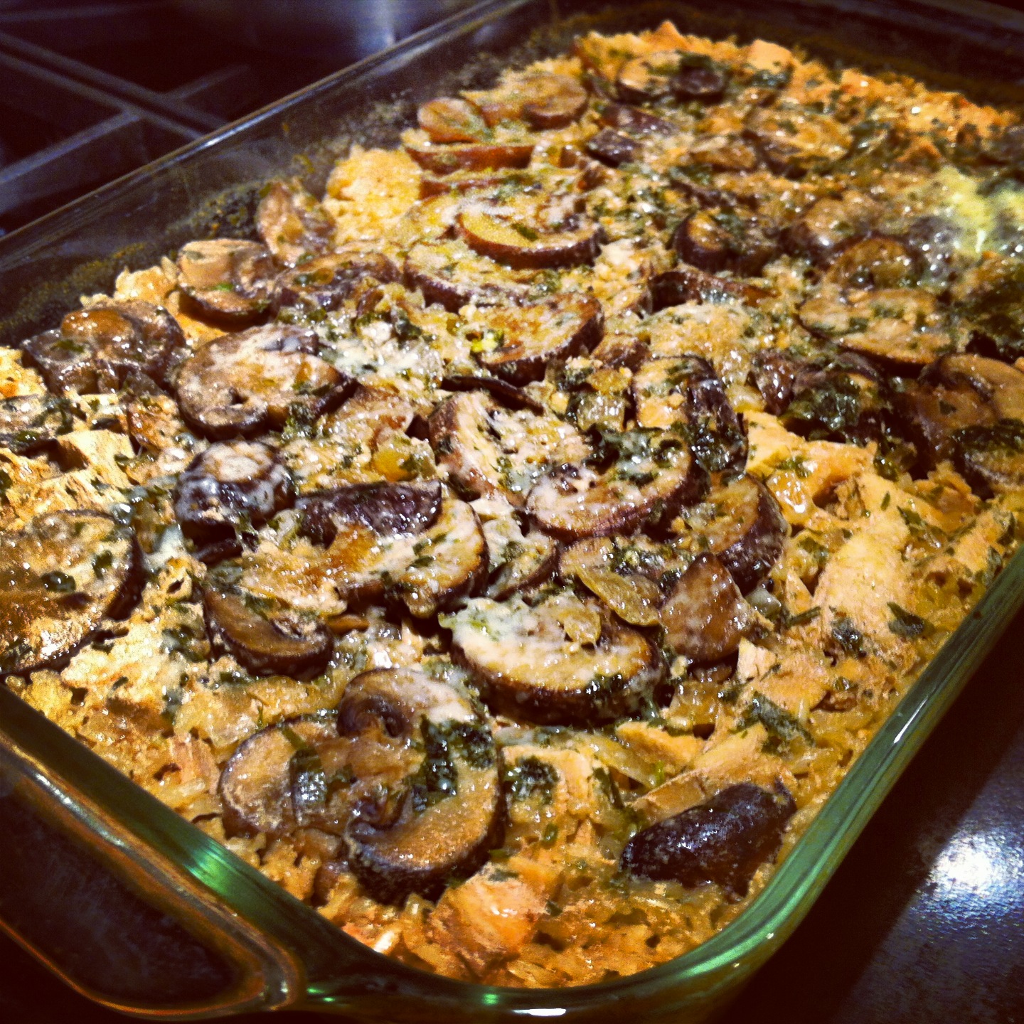 Stracciatella Lightened Up Chicken Marsala Casserole