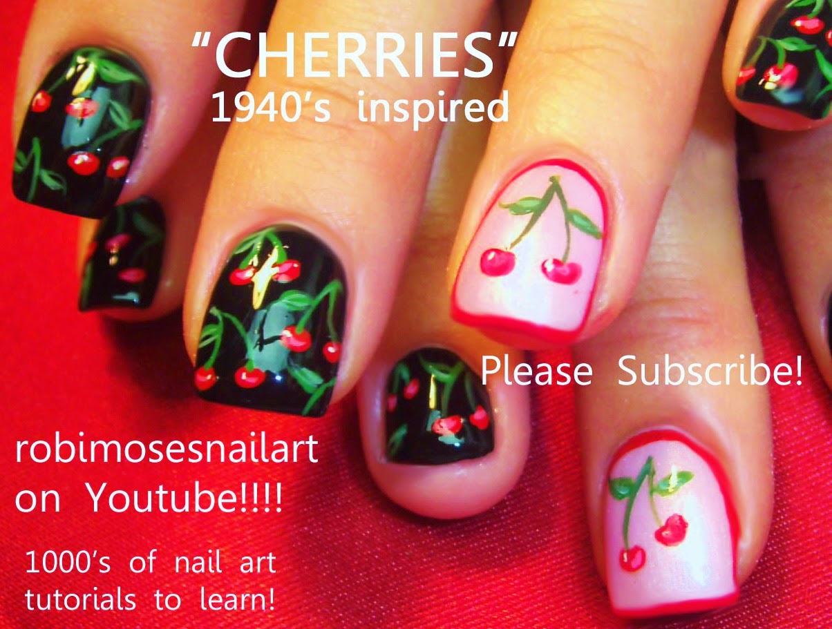 Nail Art by Robin Moses "cherry nails" "cherry nail art" "nail art