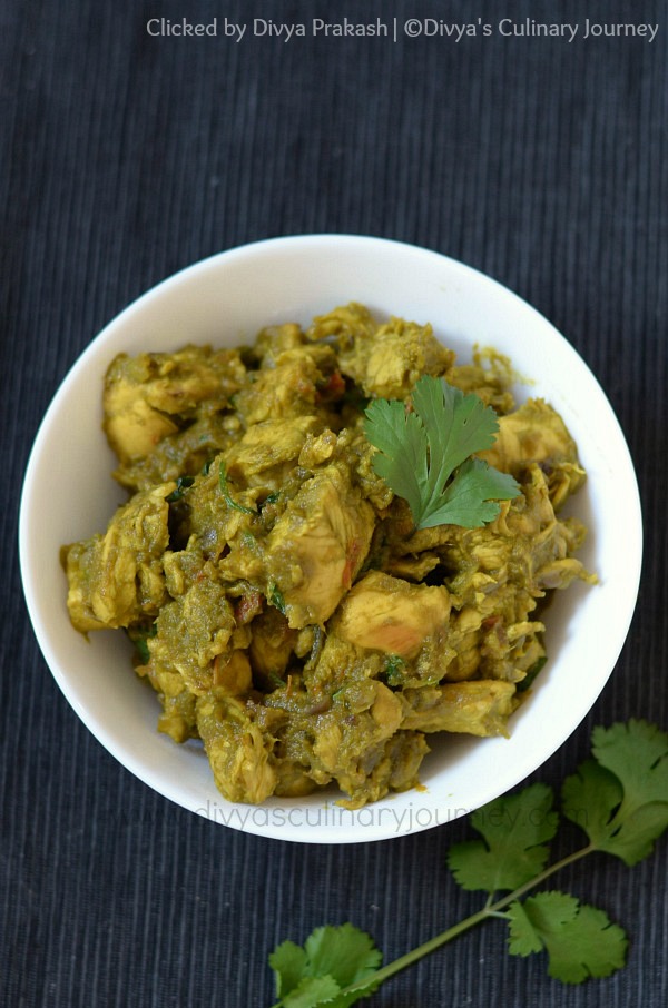 Divya's culinary journey Cilantro Chicken Easy Chicken Curry Recipe