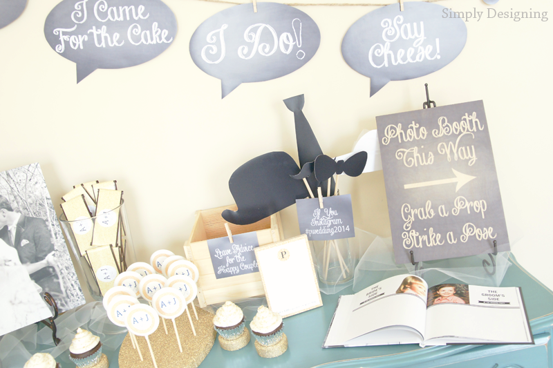 Rustic Glam Wedding Sign-In Table | #wedding #shutterflywedding @shutterfly #photobooth #printable
