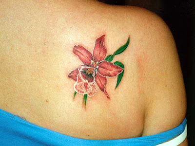 Female Tattoo Designs With Swallow Tattoo On The Left Upper Back