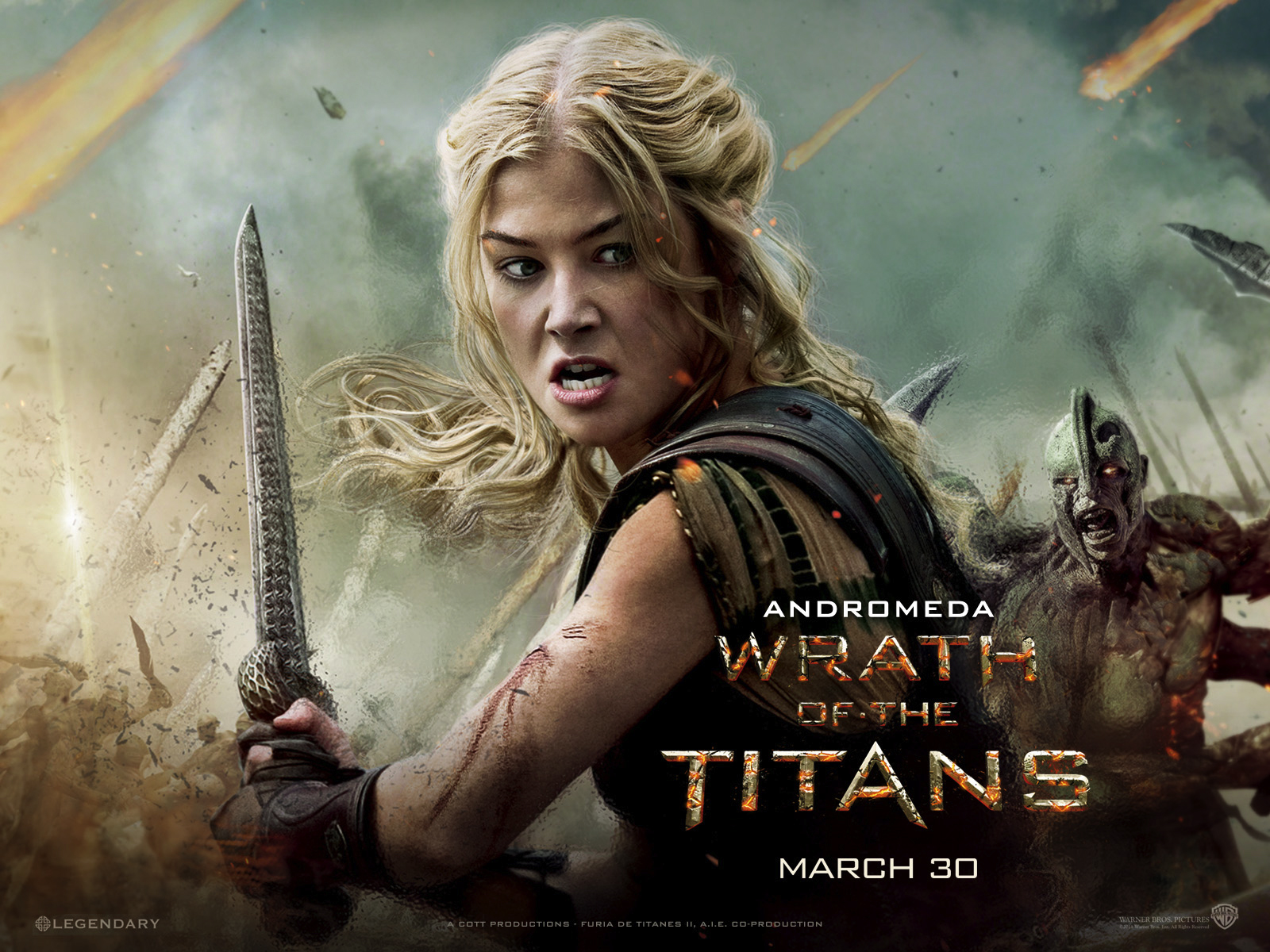 New 'Wrath of the Titans' still and character wallpaper of Rosamund Pike as  Andromeda!