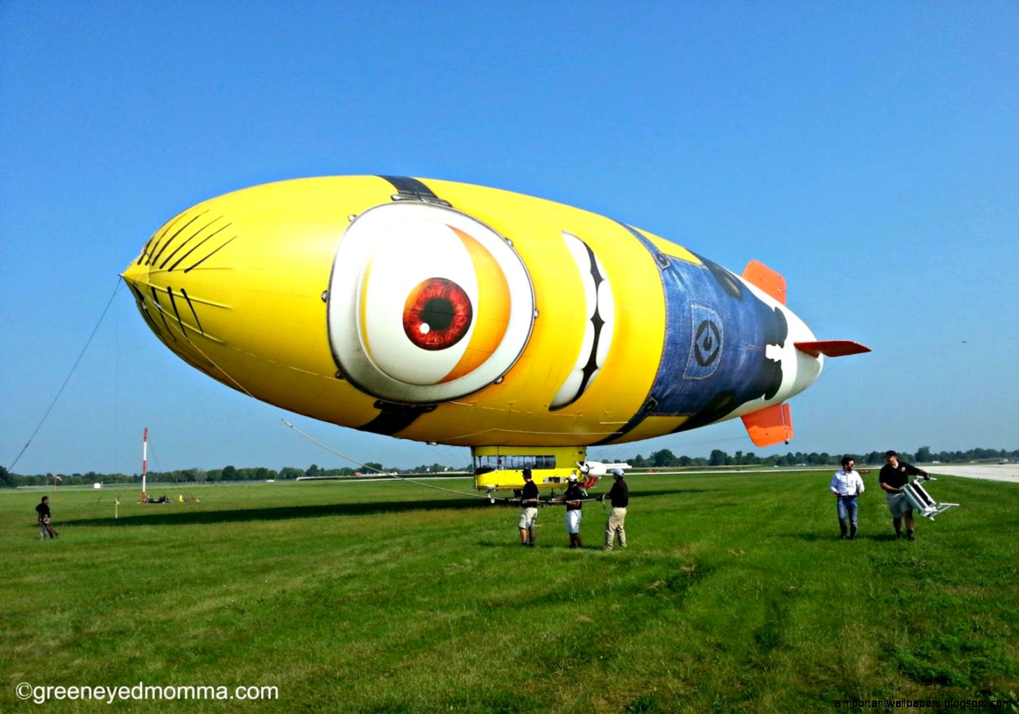 The Green Eyed Momma Minion Takes Flight Over St Louis Despicablimp The Green Eyed Momma Minion Takes Flight Over St Louis Despicablimp