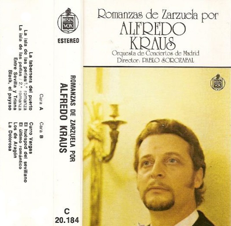 A TODA ZARZUELA ALFREDO KRAUS ROMANZAS DE ZARZUELAS