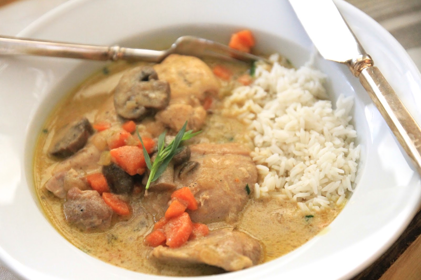 Jenny Steffens Hobick Chicken Fricassee Carrots, Mushrooms, Tarragon