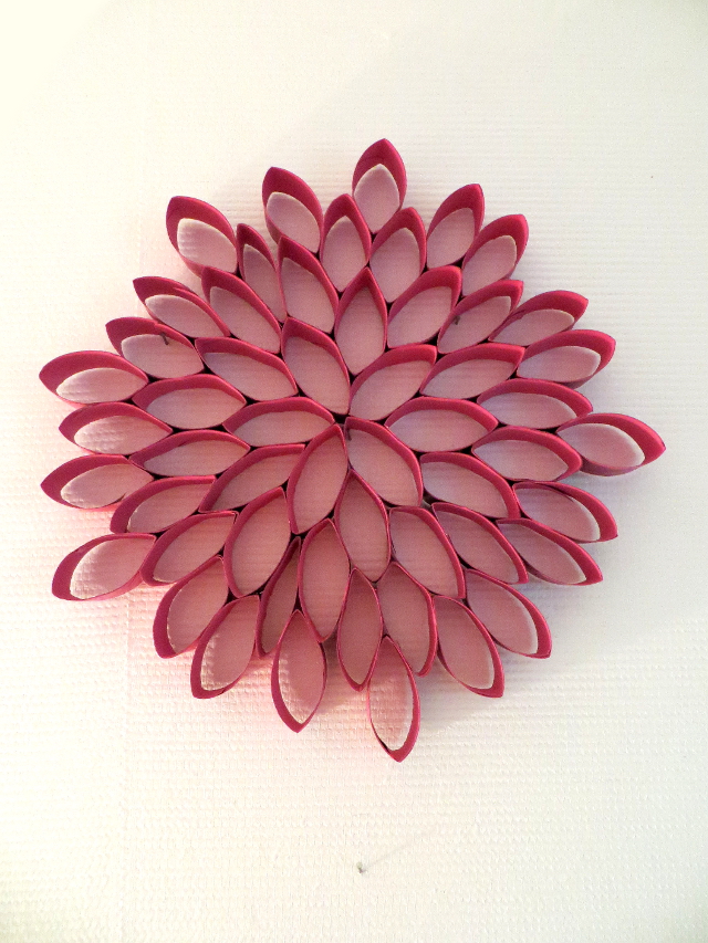 Toilet Roll Flower Wall Art Recycle DIY