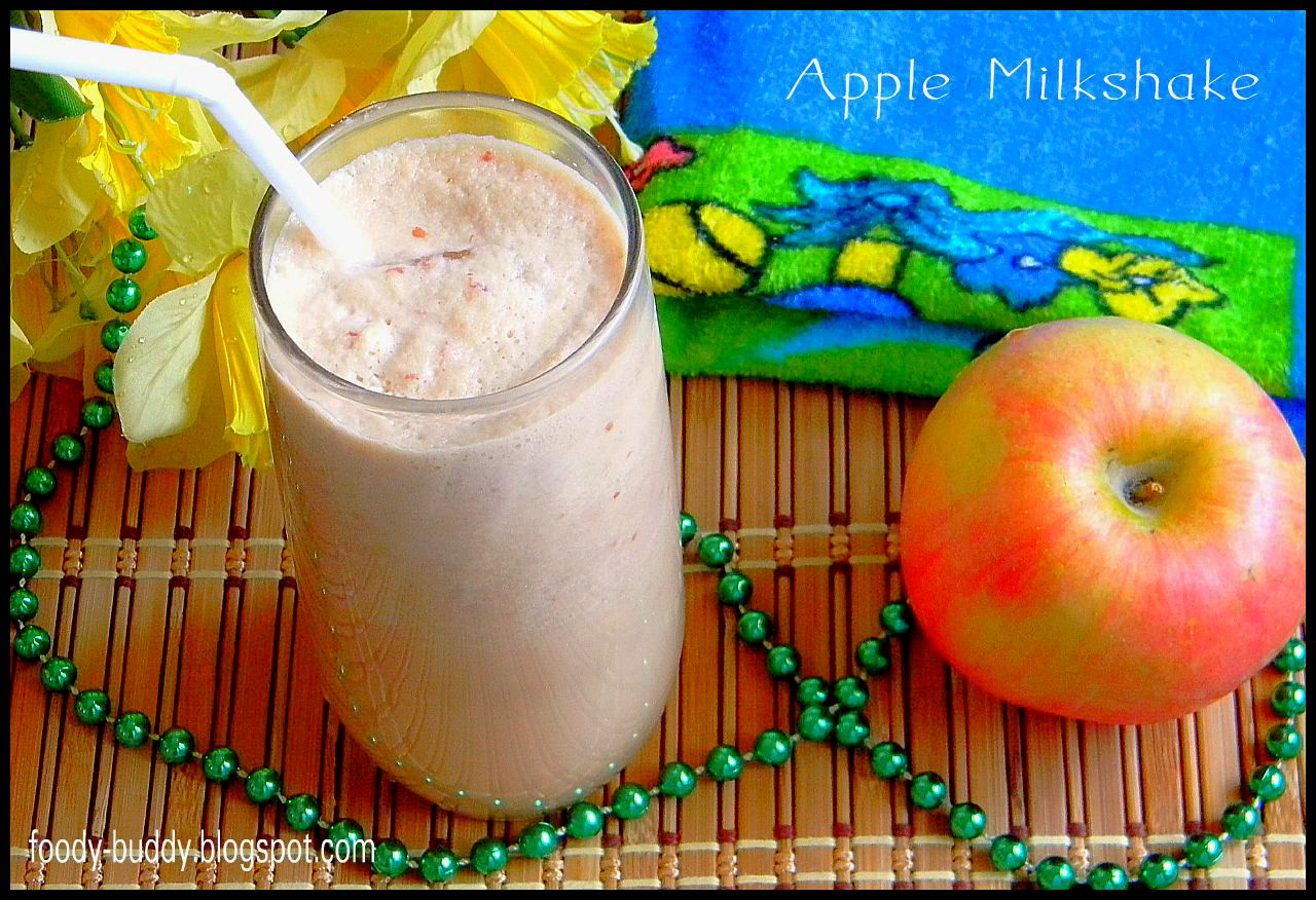 Foody Buddy Apple Milkshake Recipe How to make Apple Milkshake