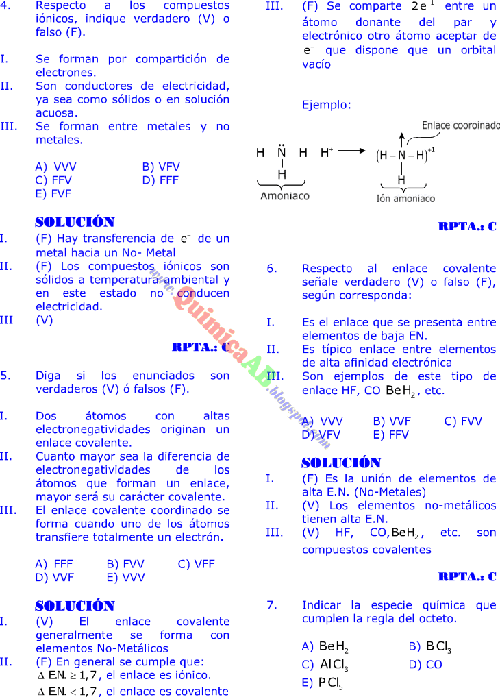 enlaces quimicos tipos y ejemplos pdf