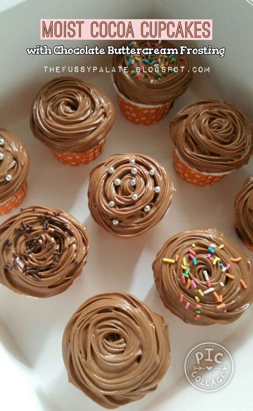 The Fussy Palate Moist Cocoa Cupcakes with Chocolate Frosting