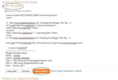 How to install/change XML template on new interface in blogspot/blogger