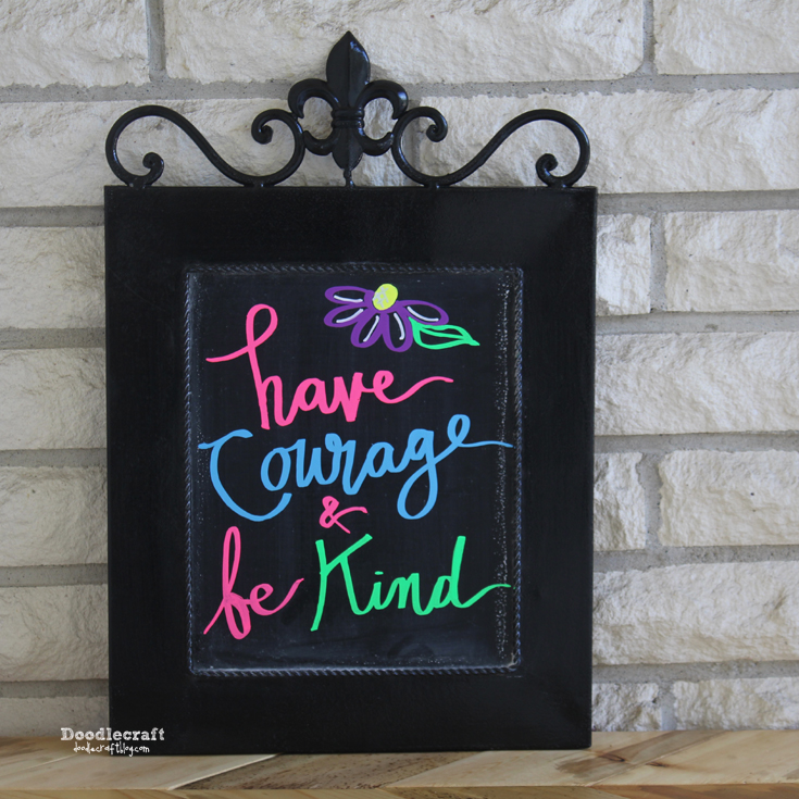 Doodlecraft Chalkboard Wall Art with Neon Chalk Markers!