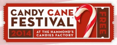 Hammond's Candies 13th Annual Candy Cane Festival, December 12-13, in Denver, Colorado. Free.