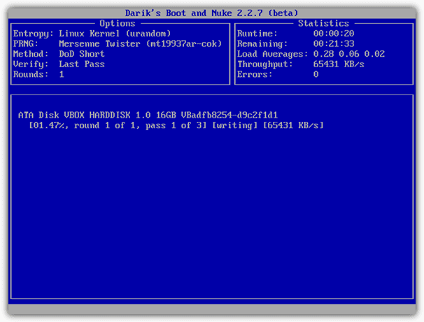 darik 6 programs to clear or erase,wipe data from the hard drive before selling