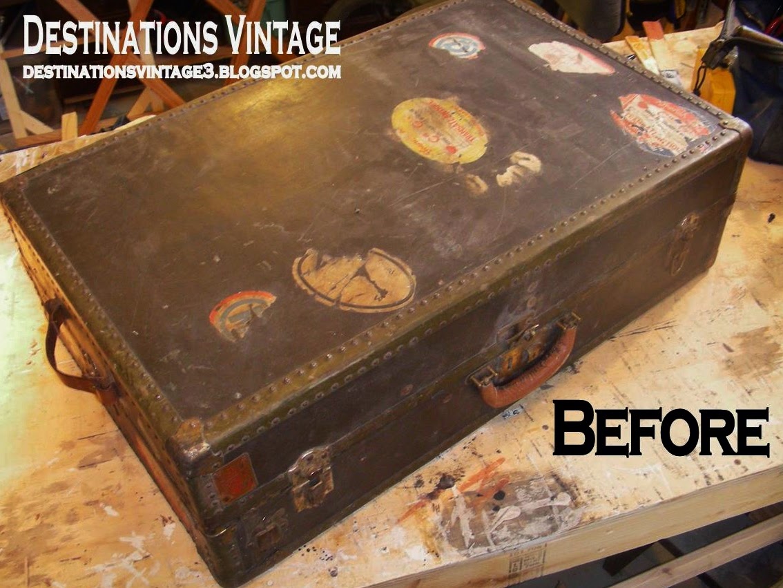 Destinations Vintage Upcycled & Repurposed Stuff: Upcycled Suitcase  Becomes a Campaign Writing Desk