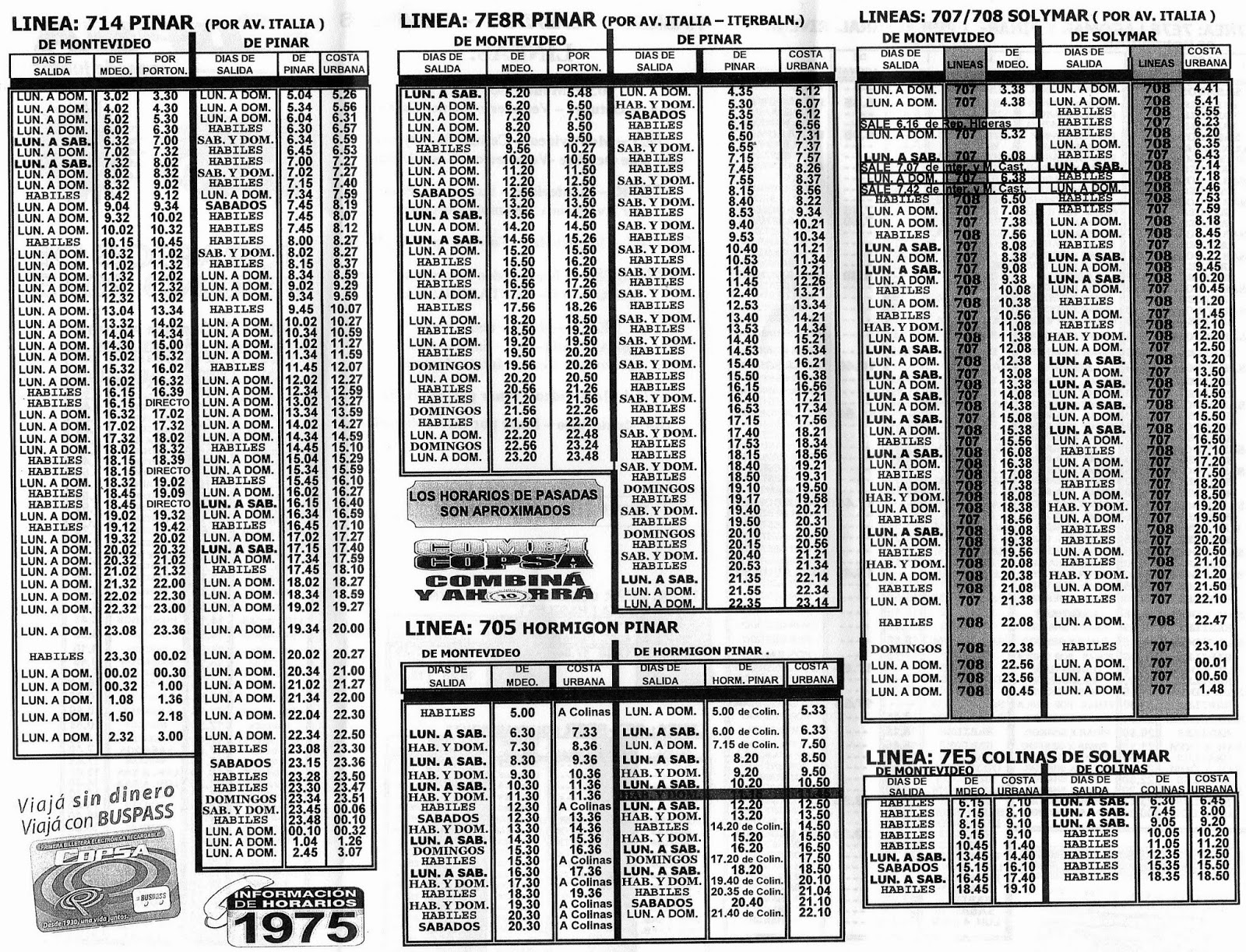 HORARIOS DEL TRANSPORTE METROPOLITANO HORARIOS DE VERANO 2015