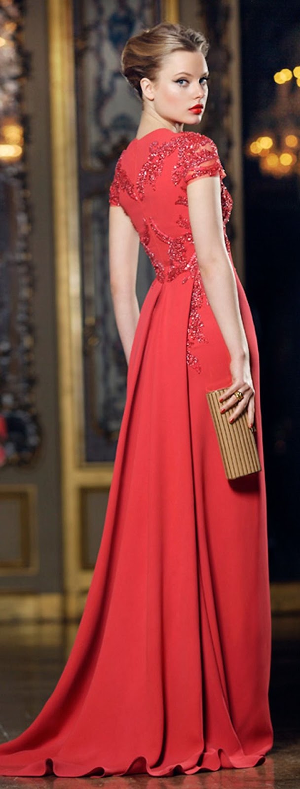 Embellished red evening gown Just a pretty dress