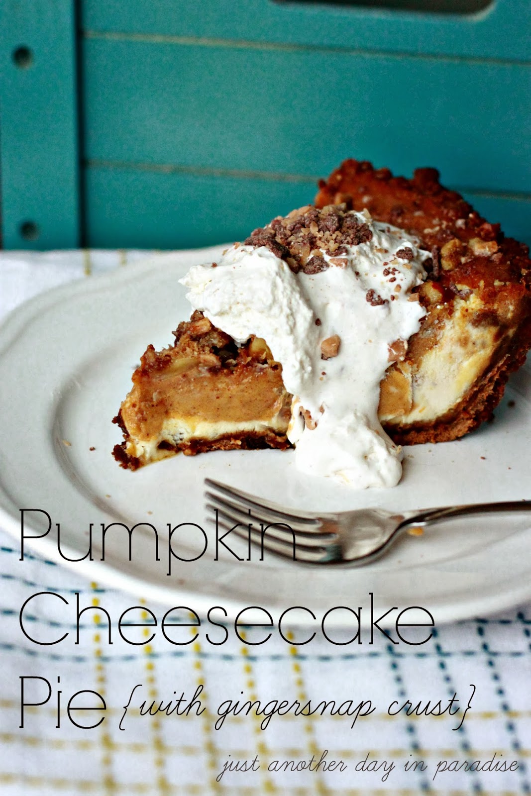 Larissa Another Day Pumpkin Cheesecake Pie with Gingersnap Crust