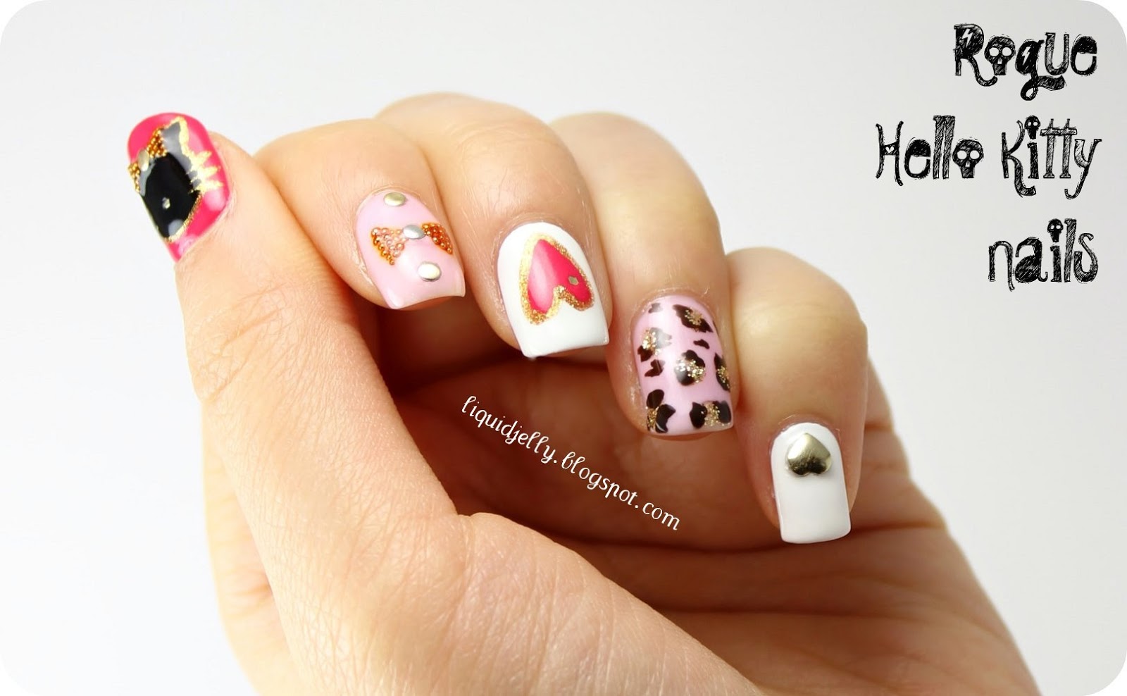 8. Hello Kitty Nail Art with Rhinestones - wide 8
