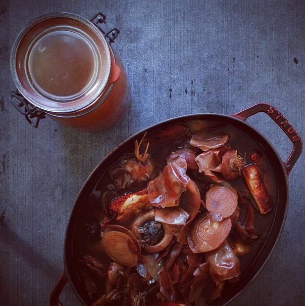 onionskin broth & tuscan bread soup