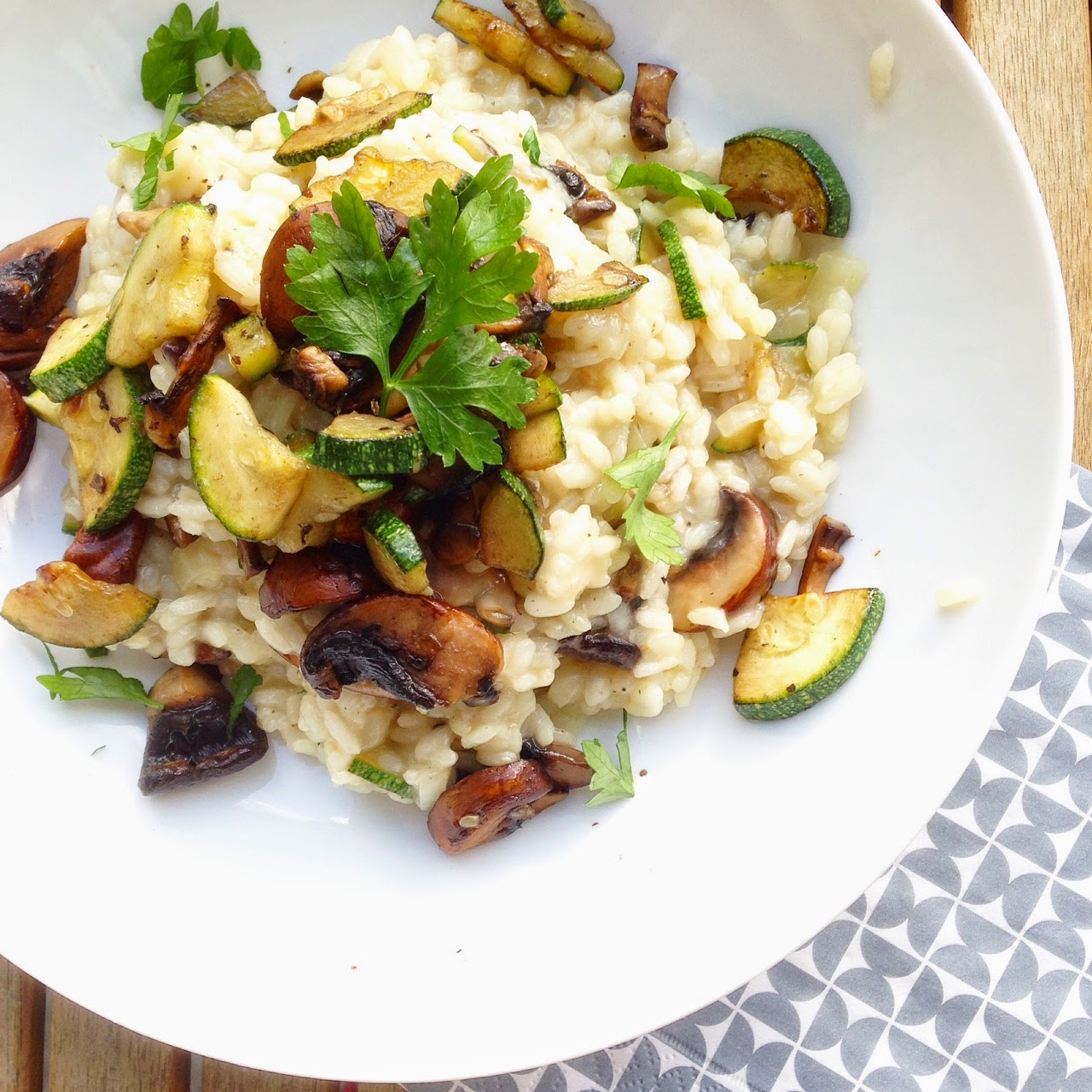 Healthy Living in Heels Mushroom Zucchini Risotto (V)