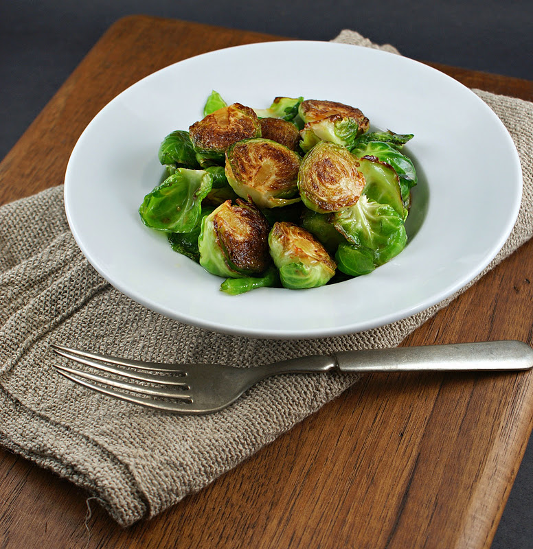 Authentic Suburban Gourmet { Pan Fried Brussels Sprouts with Sriracha