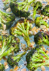 Roasted Broccoli with Toasted Almonds, Red Pepper Flakes & Lemon Zest