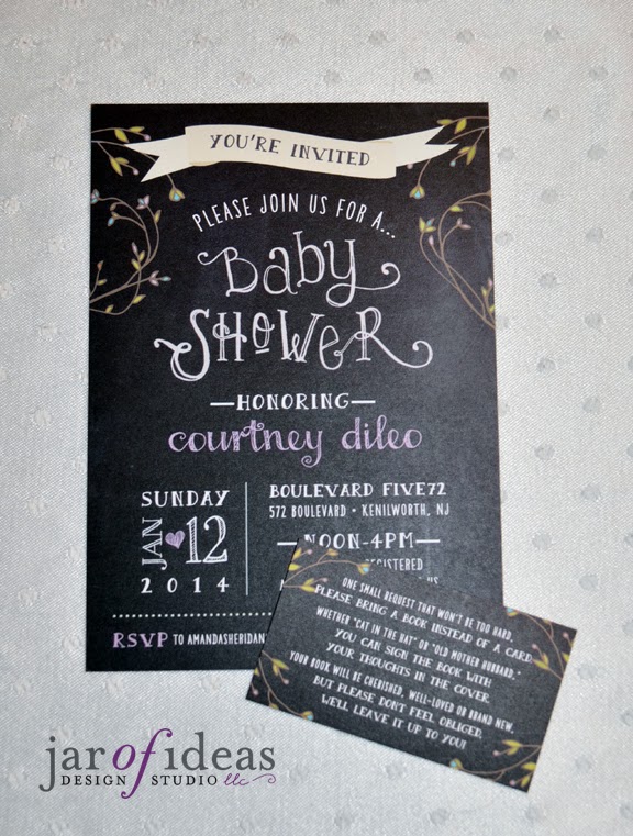 chalkboard baby shower invitations