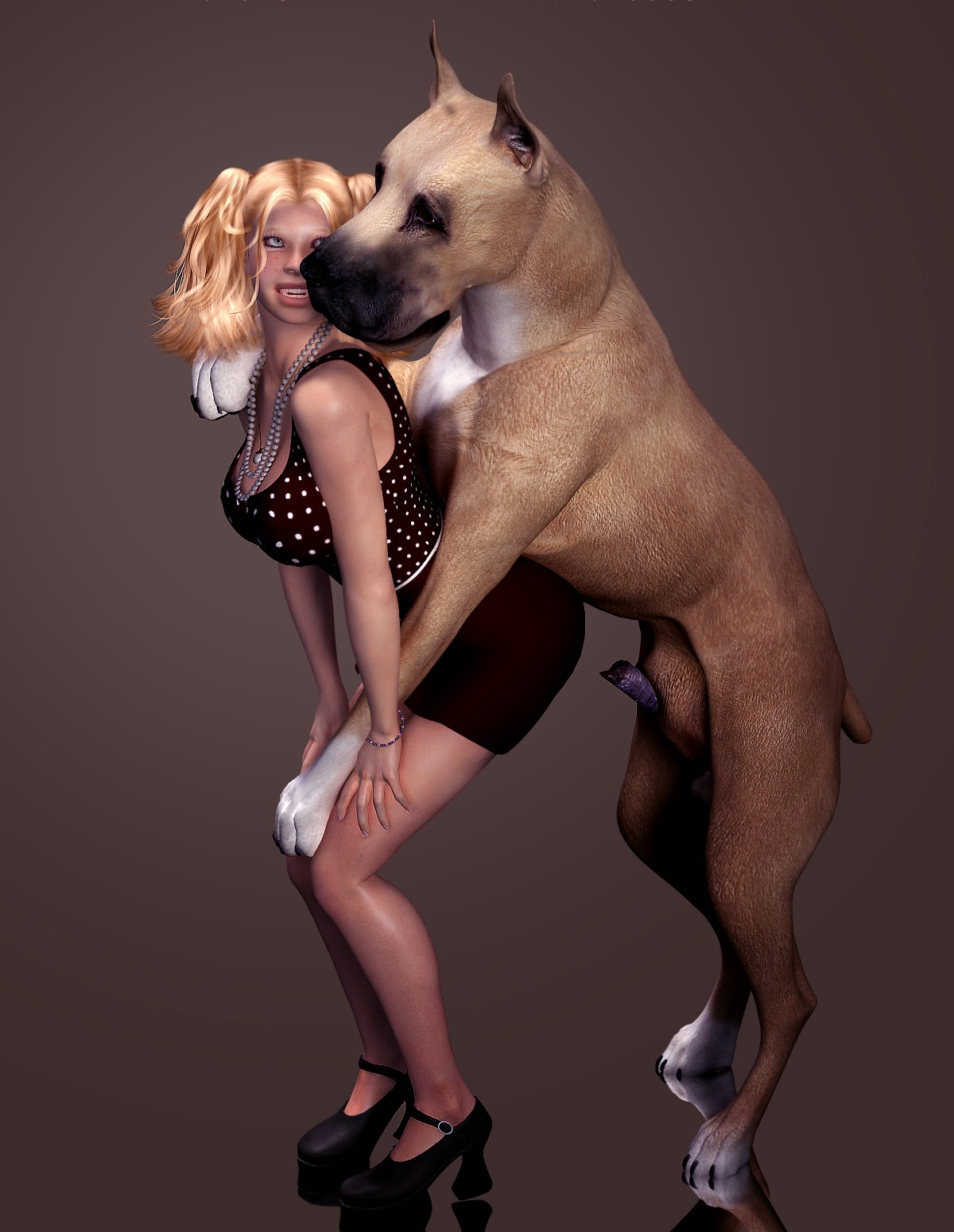 Hypnotic domination mistress Great dane penetrates blonde