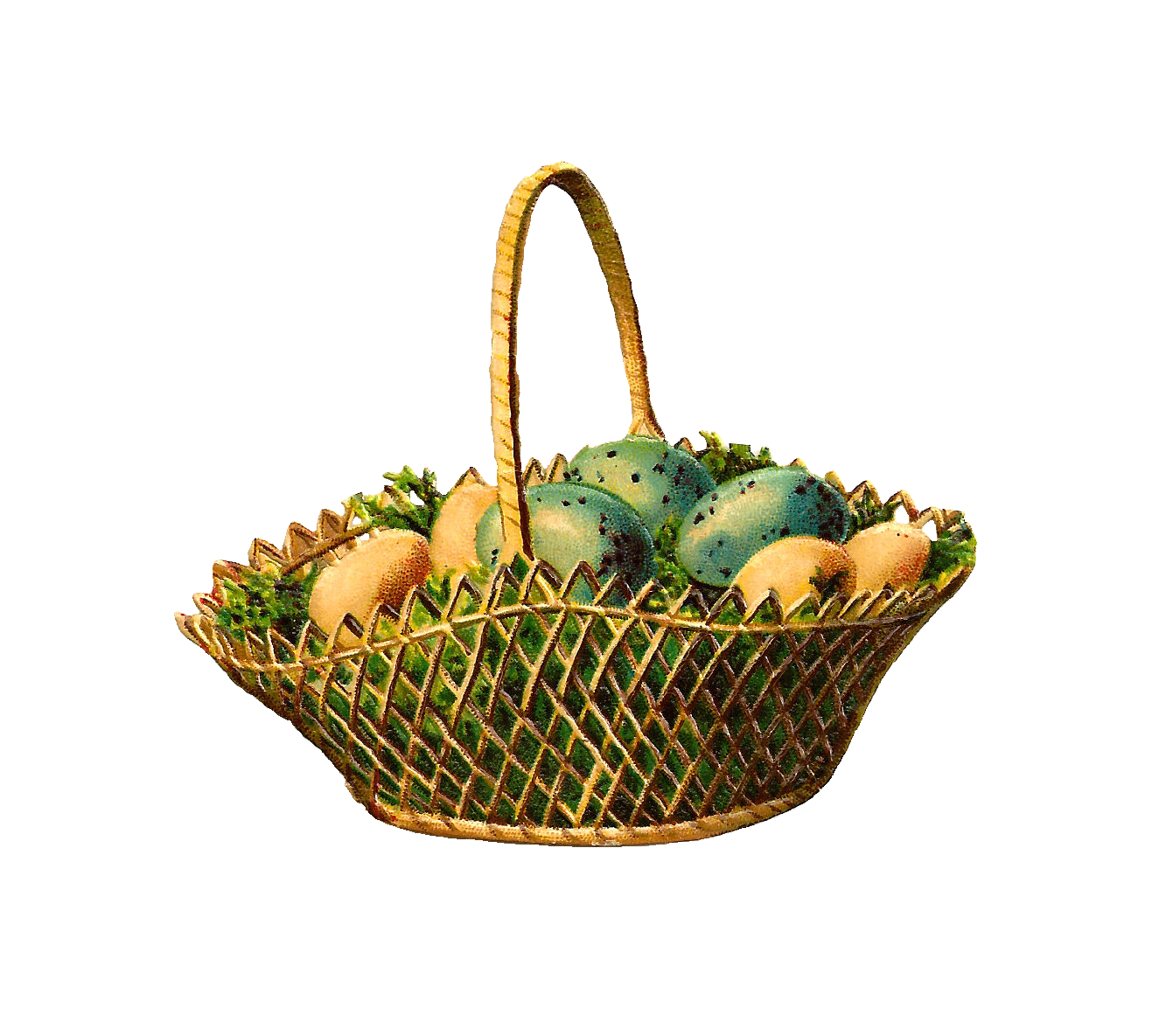Antique Images Free Digital Easter Basket Graphic Digital Scrap of