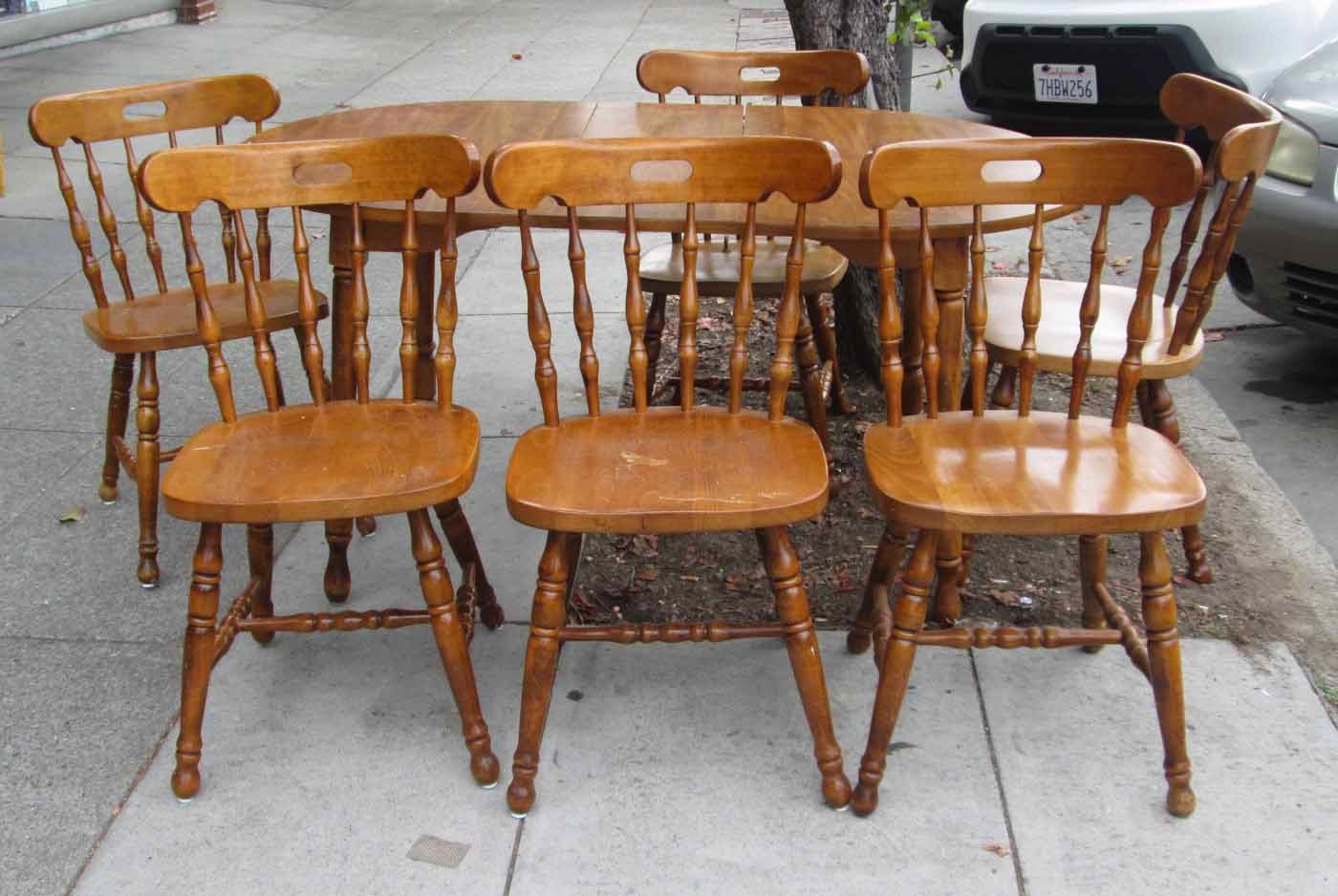 UHURU FURNITURE & COLLECTIBLES SOLD Colonial Dining Set 6 Chairs