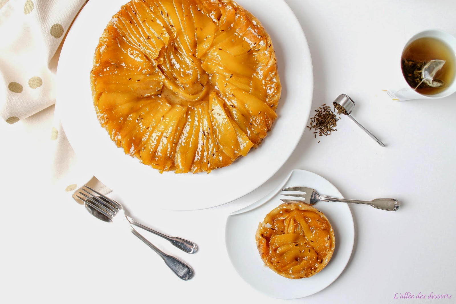 L'allée des desserts Tarte Tatin de mangue, caramel au beurre salé