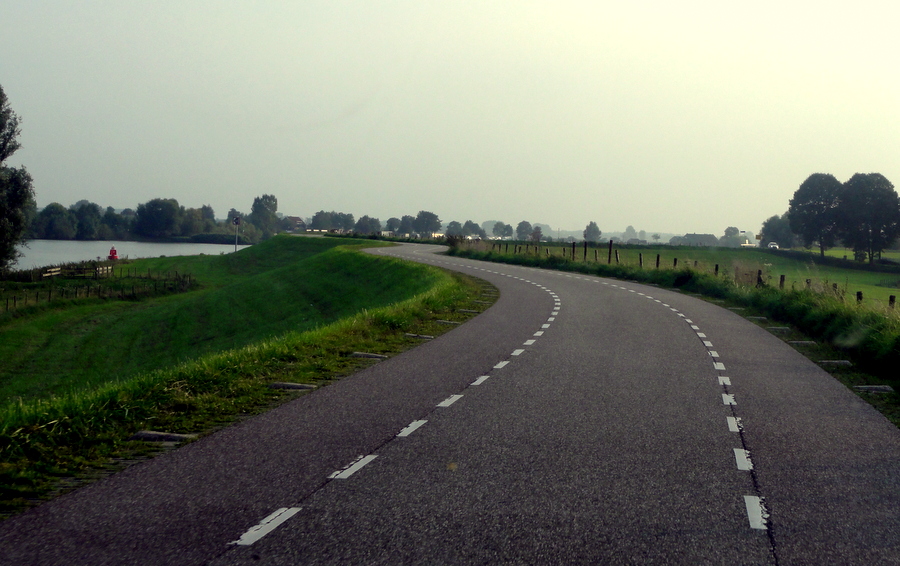 TRAVEL AND LIFESTYLE DIARIES Driving on a Dike (Lekdijk) in the