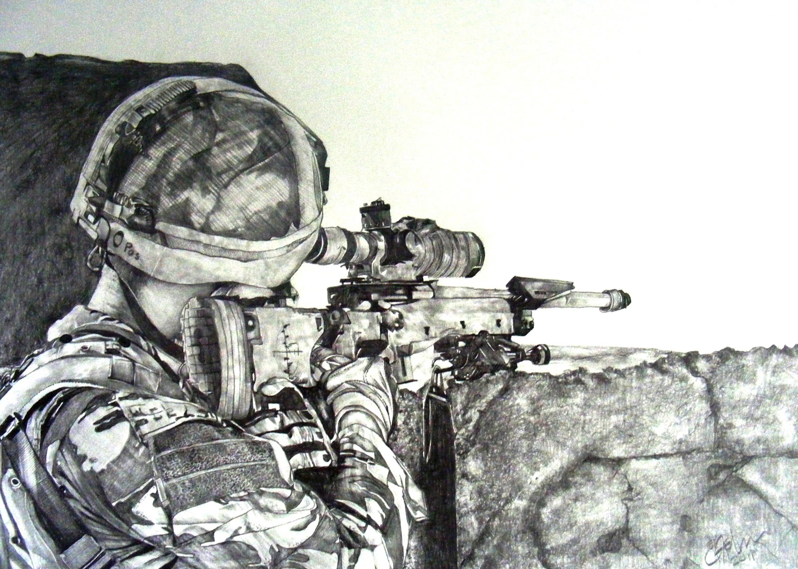 New Sniper Drawing Sketches for Beginner