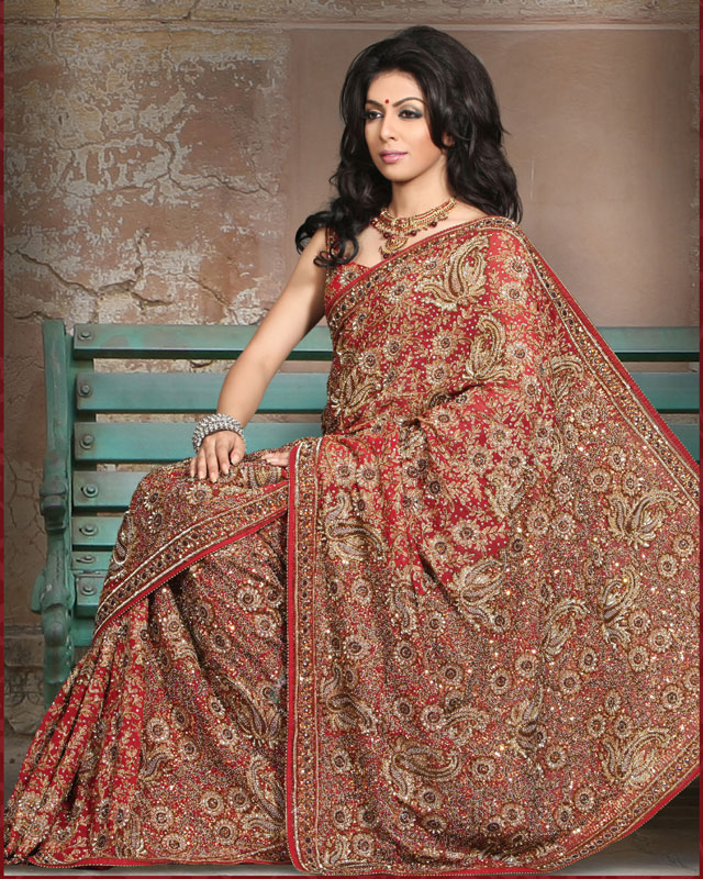 indian wedding multi colour sari designs - indian wedding saris designs pics
